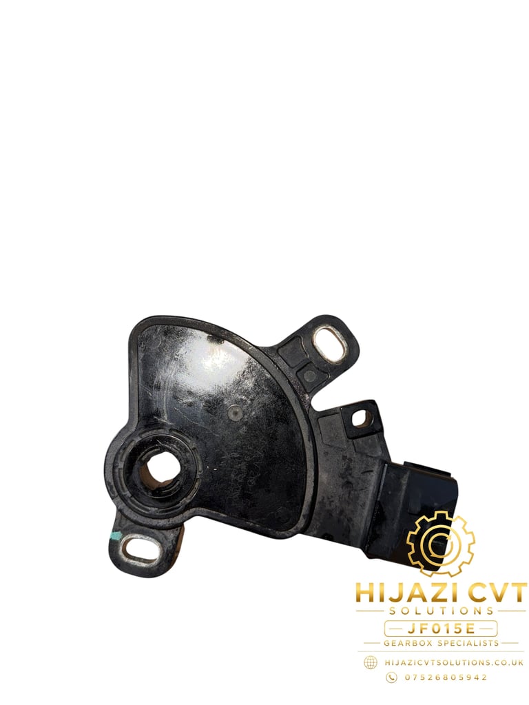 Black CVT transmission engine mount bracket with mounting holes against white background